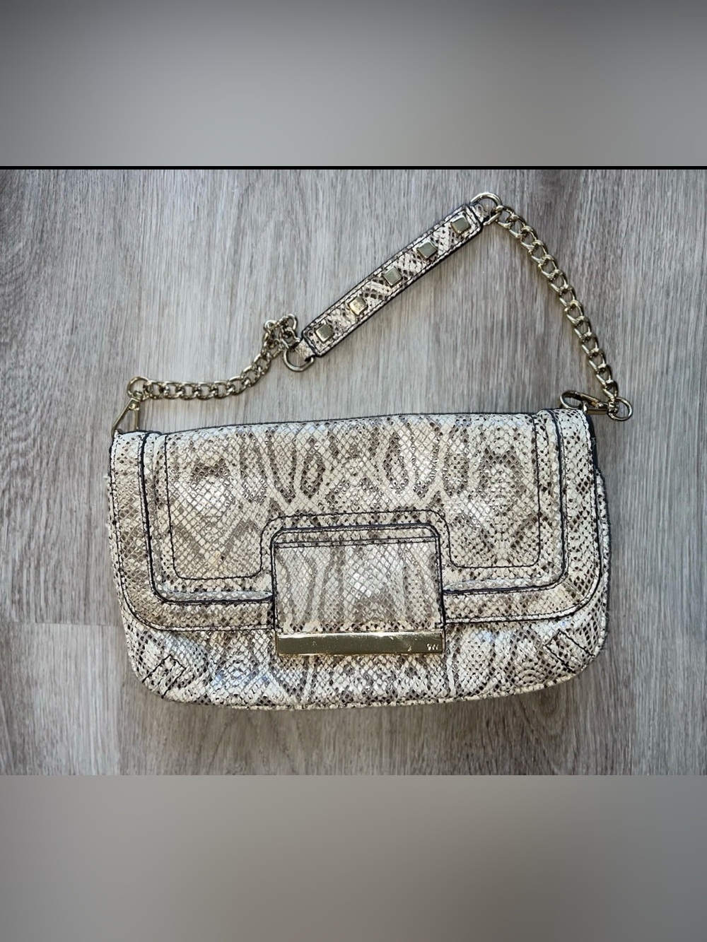 Nine West Snakeskin Print Shoulder Bag / Crossbody Clutch